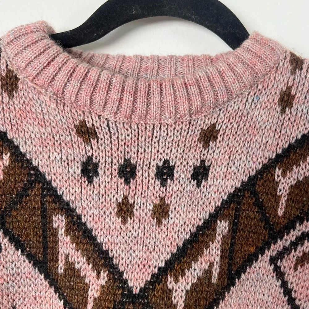 Vintage Geometric 85% Wool Sweater Made In Peru Host Pick 🥳🎊🎉 - Picture 5 of 10